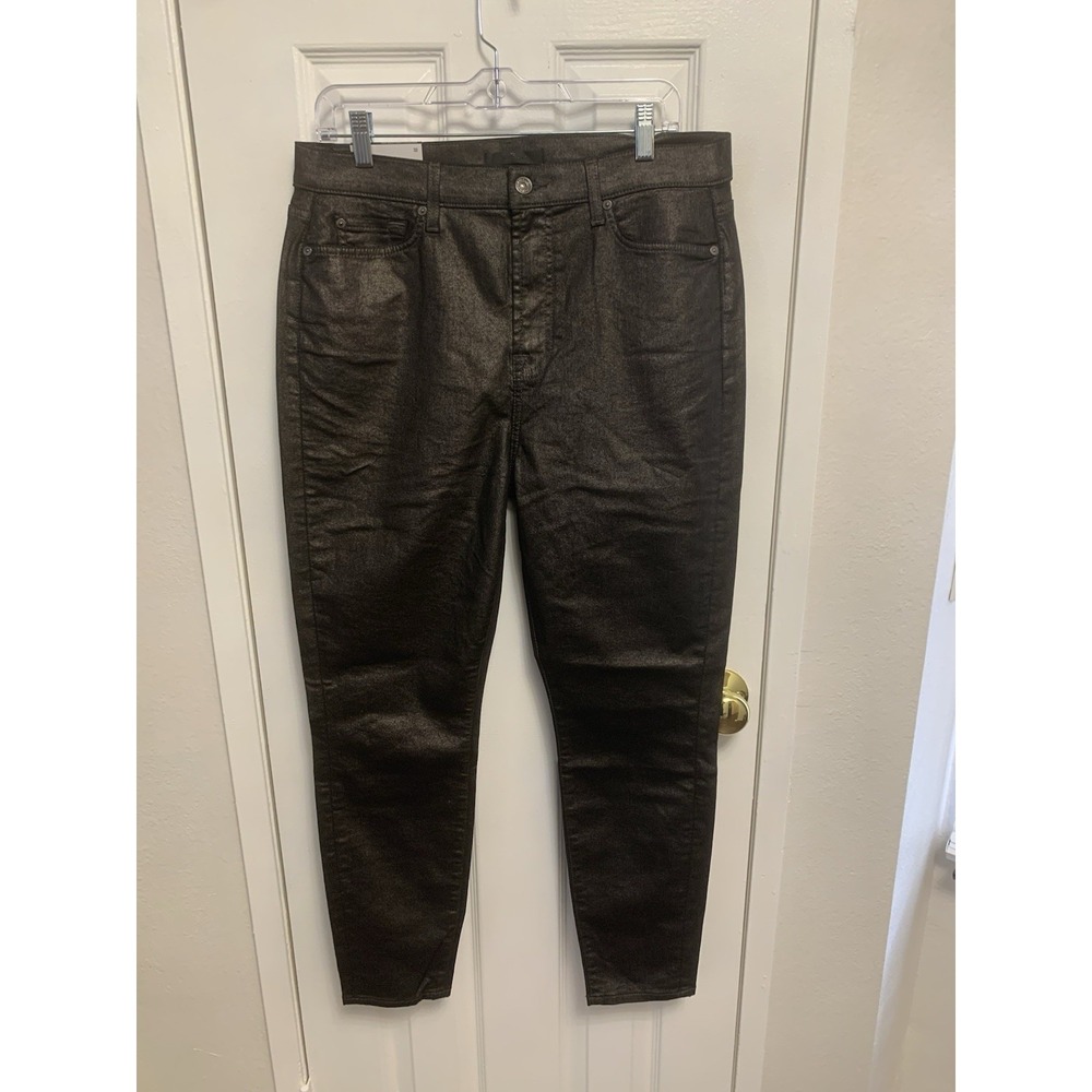 NWT 7 For All Mankind Women's Highwaist Ankle Gwenevere Jean Black 32 x 26